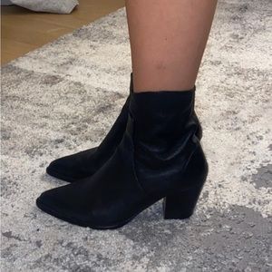 ZARA black leather boots